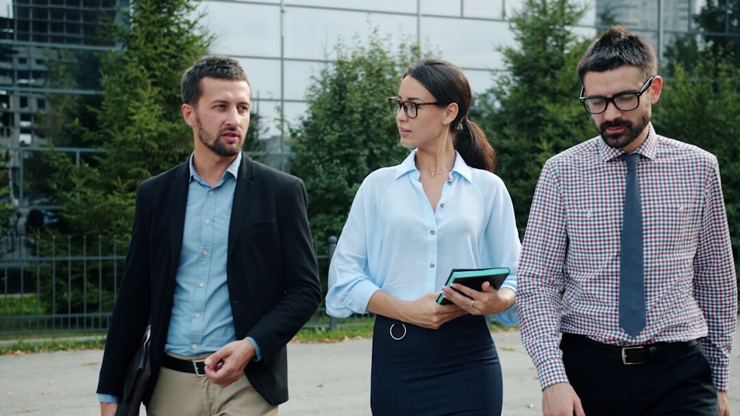 business professionals in conversation