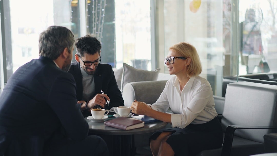 colleagues discussing strategy