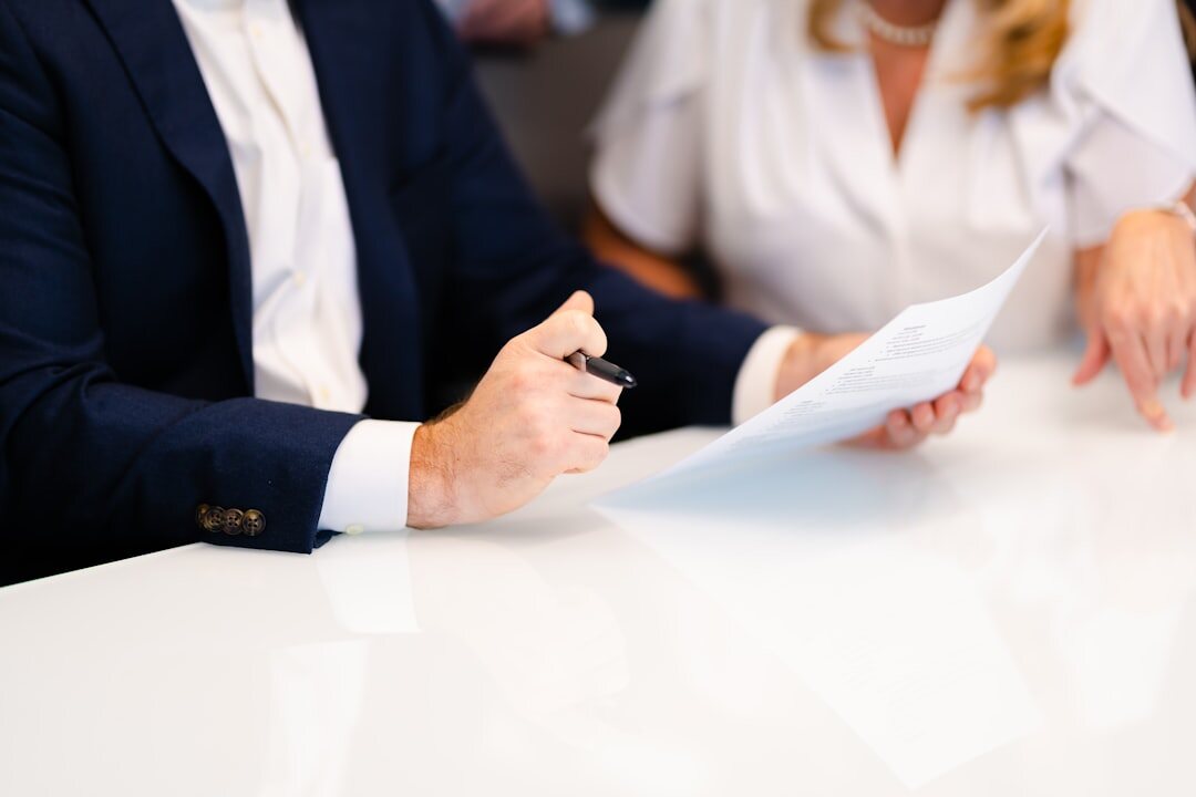 business people negotiating table